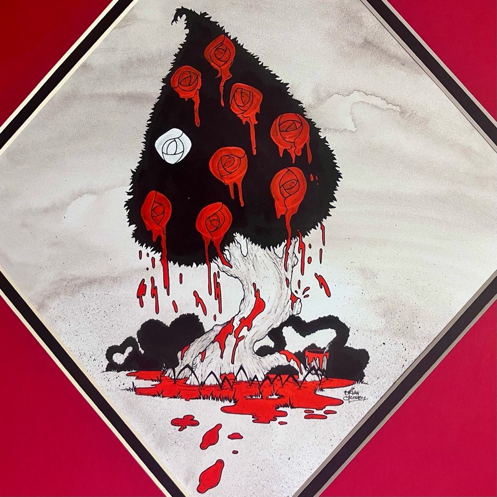 ORIGINAL DISNEY PRINT / ‘Painting the Roses Red’ by BRIAN CROSBY / 14x18 Inches